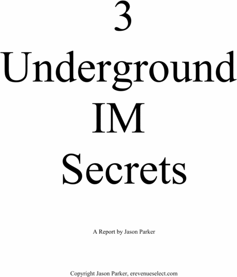 Product picture 3 Underground IM Secrets 