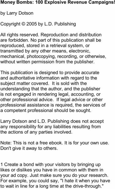 Product picture Money Bombs : 100 Explosive Revenue Campaigns! 